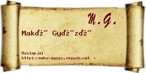 Makó Győző névjegykártya